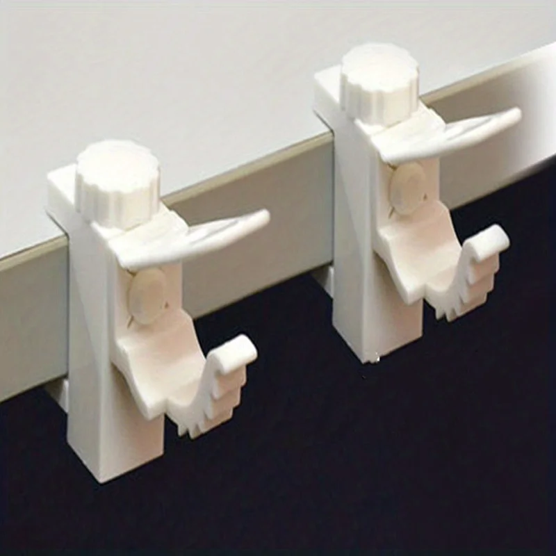 2pcs/set Space-Saving Curtain Rod Brackets - Easy Install, Durable Metal Wall Hooks for Home Decor