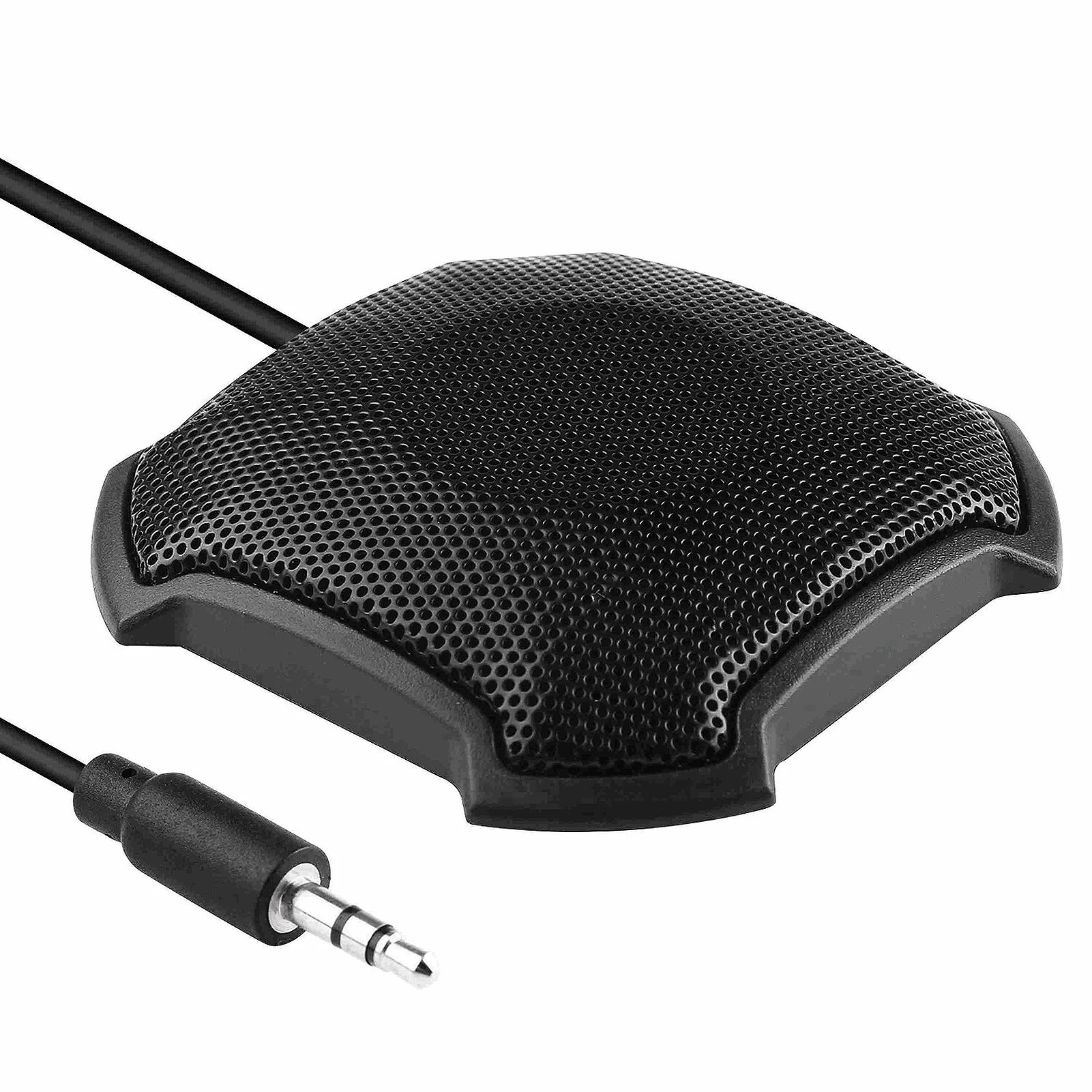 Desktop Conference Microphone 360&deg; Omnidirectional Condenser 3.5mm Plug & Play PC Computer Mic Compatible with Windows Mac