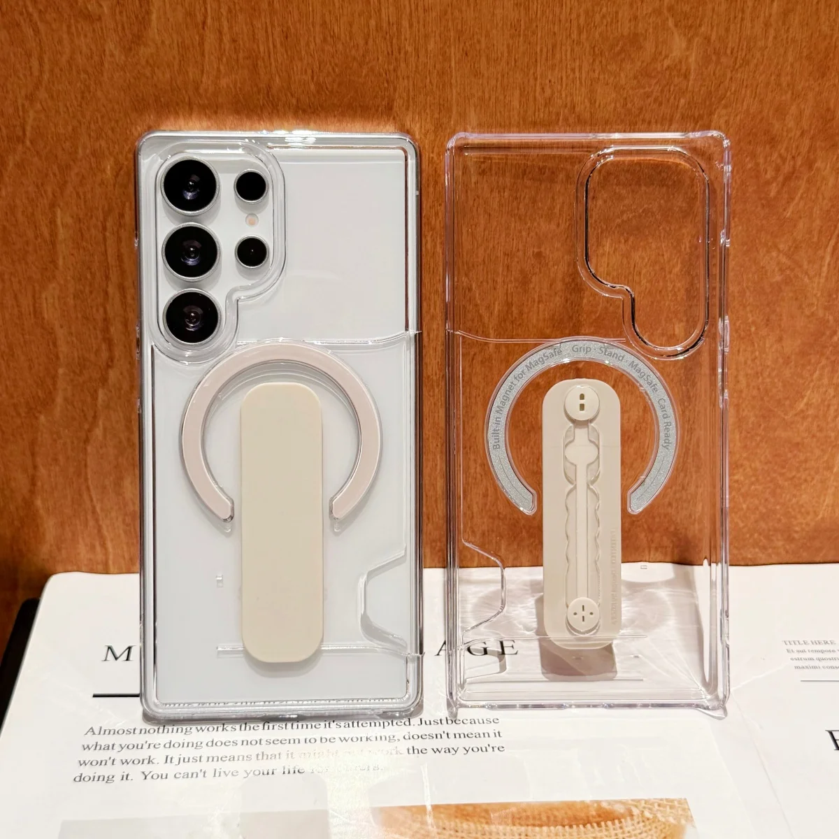 Premium Clear PC Card Holder with Magsafe Magnetic Support - Luxury Non-Slip Phone Case Cover