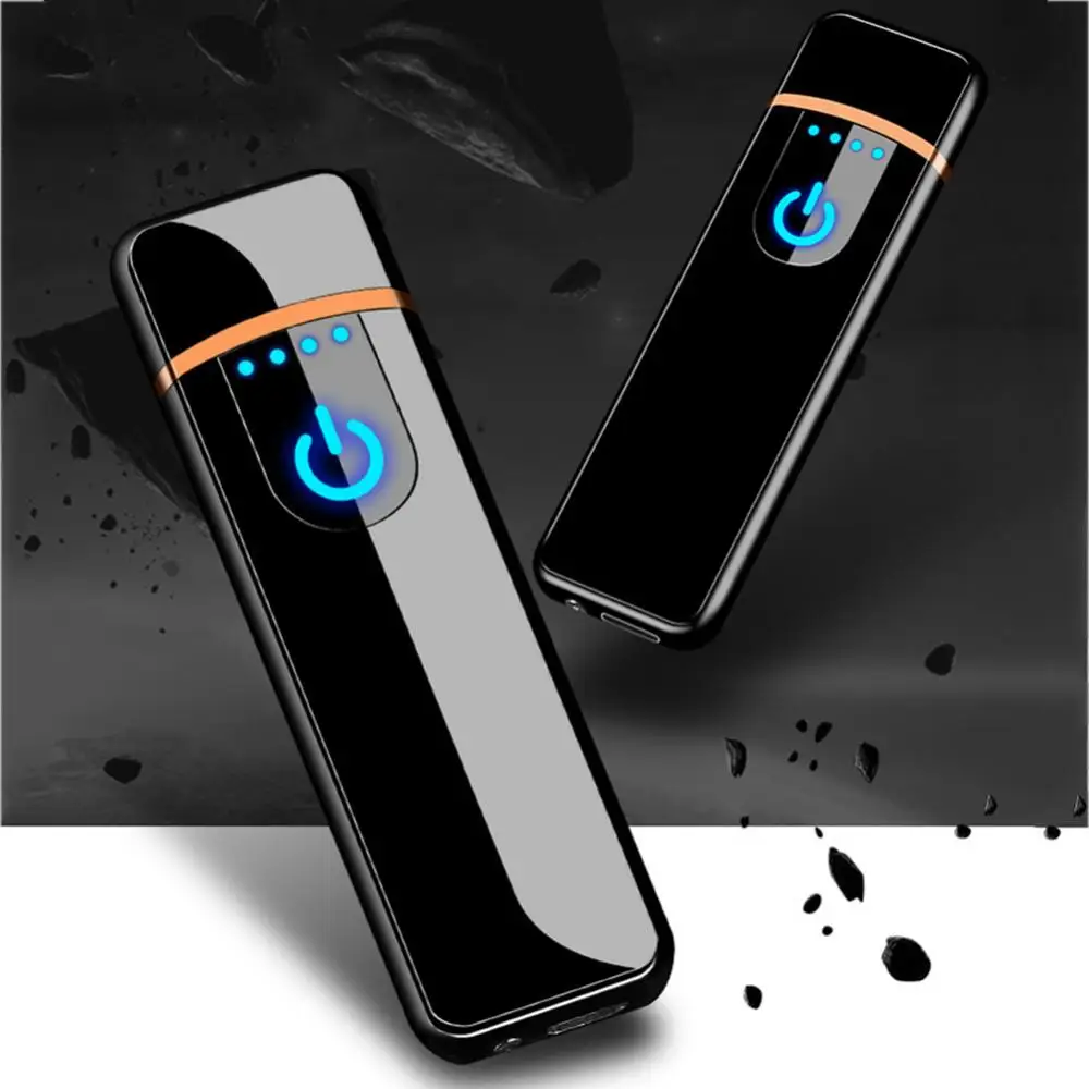 Cigarette Lighter USB Rechargeable Windproof Touch-sensing Cigarette Lighter Collectible Men Gift
