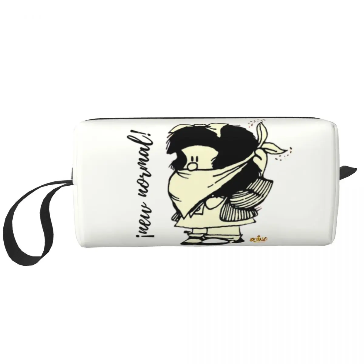 

Quino Mafalda Toiletry Bag Women Funny Manga Makeup Cosmetic Organizer Lady Beauty Storage Dopp Kit CaseBags Dopp Kit Box Case
