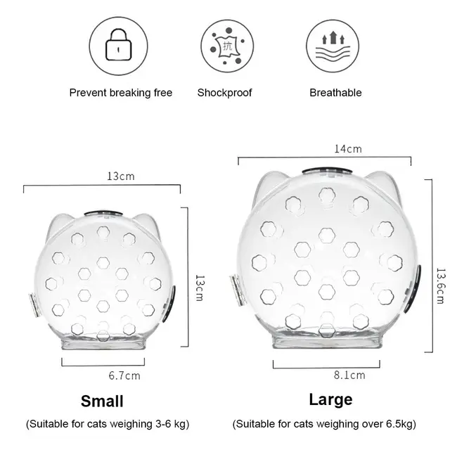 Breathable Ball-shaped Cat Head Cover Sturdy Anti-bite Kitten Protective Helmet Pet Grooming Space Hood Muzzle Mask 6