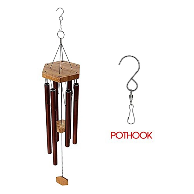 20PCS Swivel S Hooks Clips Wind Chime Hook Set For Hanging Garden Wind Spinners Flower Pot Silver