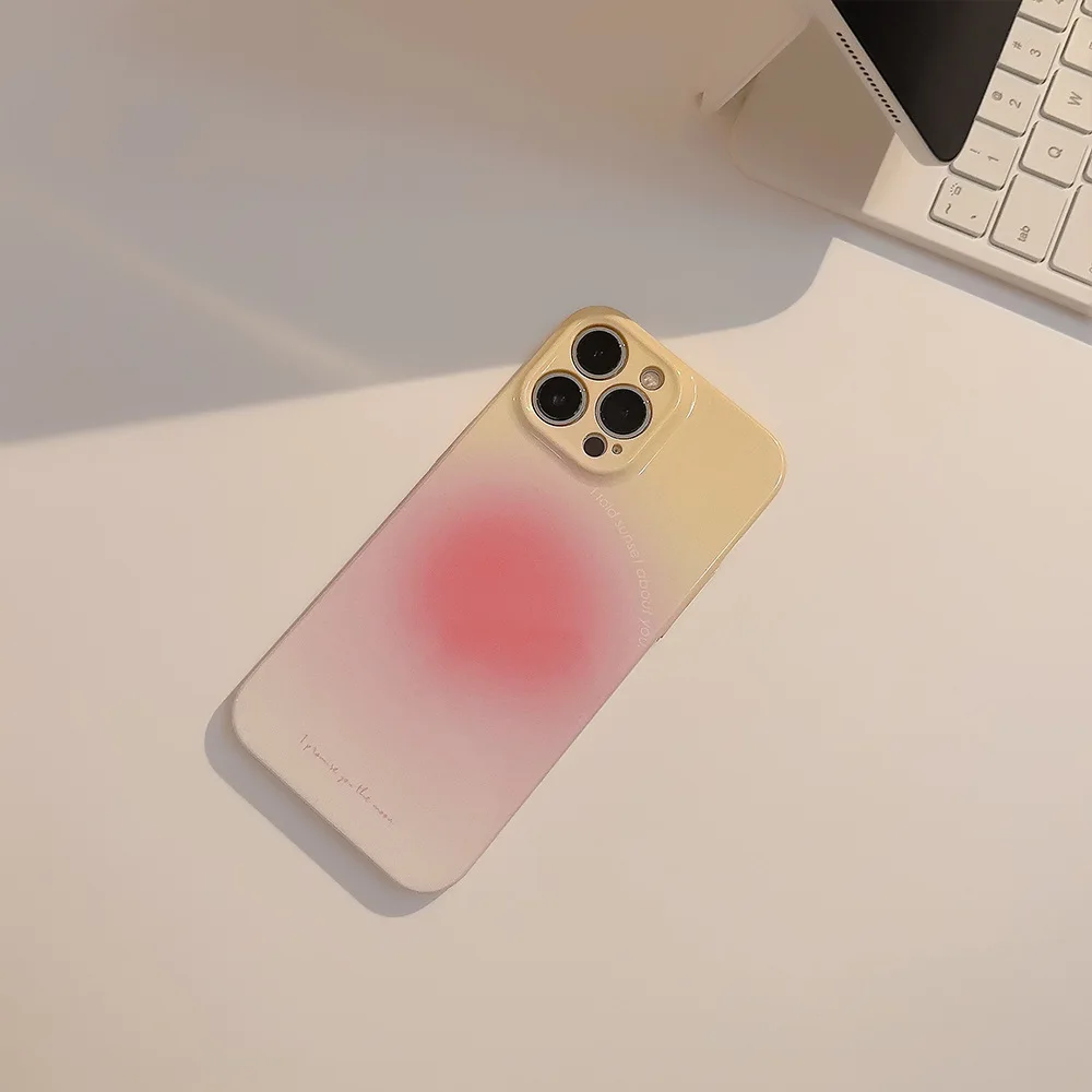 Gradient Pink Film Holder Phone Case For Iphone15 14 13 12 11 Pro Max X XR XSMAX 7 8 Plus SE TPU Case Cover New Products