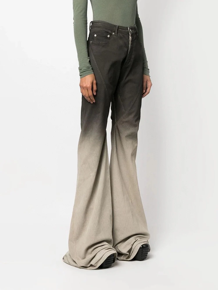 

Washed faded high-waisted jeans chic spicy girl hundred y2k gradient color micro-lamina Women's pants 2023 fall and winter new