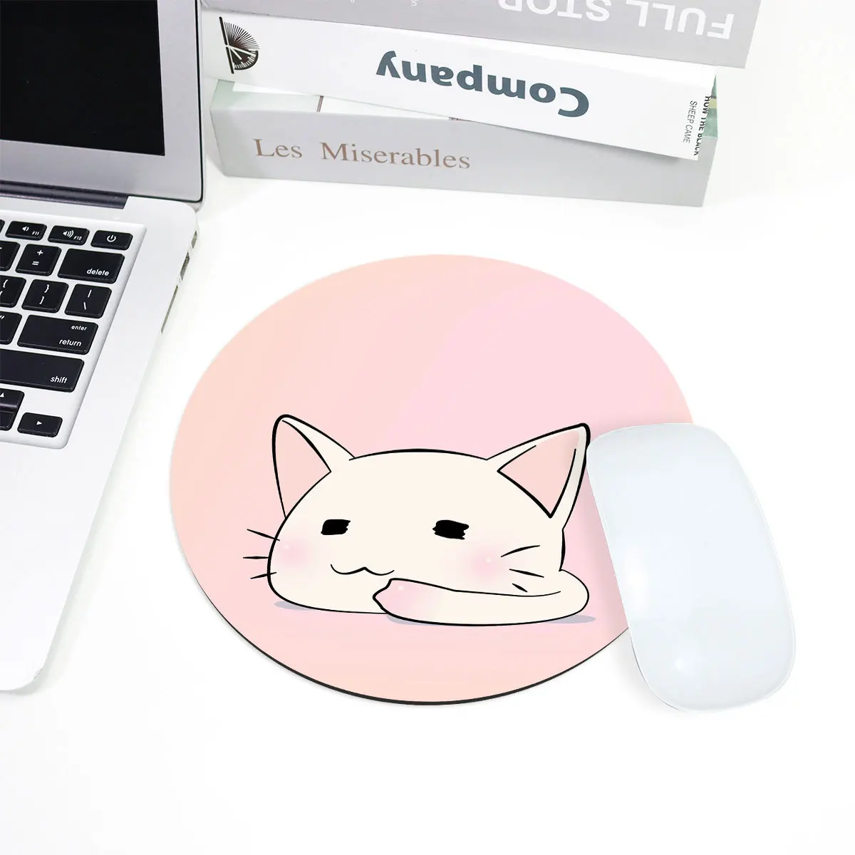 

Cute Cartoon Anti Slip Thickened Circular Rubber Mouse Pad Small-Sized Female Computer Laptop Flat Mouse Pad Suitable For Office