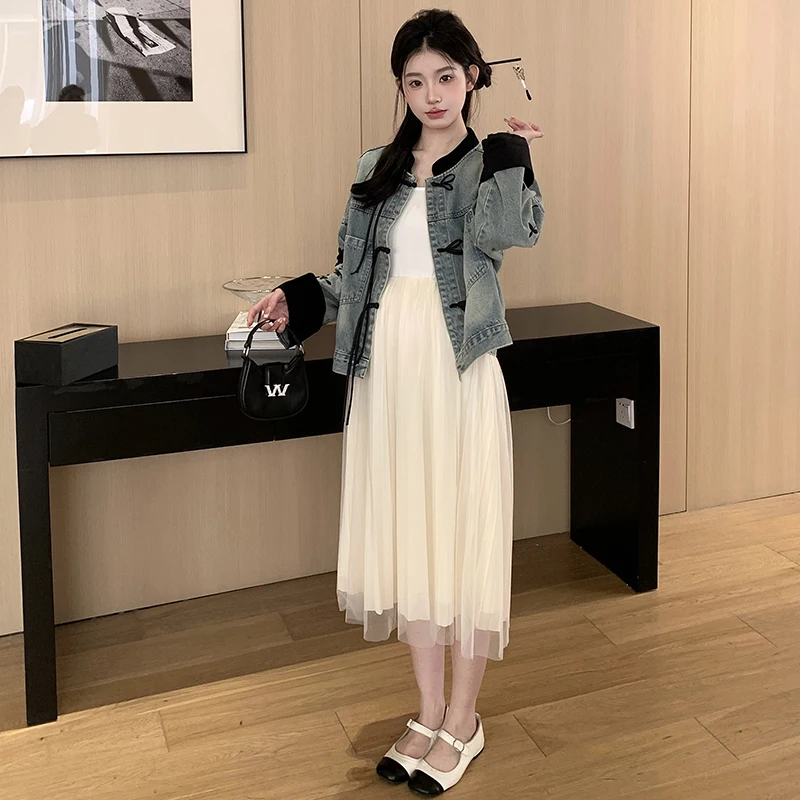 M63712# Dress Maternity Dress Women Denim Overcoat Pregnancy Clothes