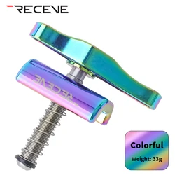 Folding Bike Titanium Alloy Handle Hinge Clamp Kit with C Buckle Knob (RE C Buckle Colorful)