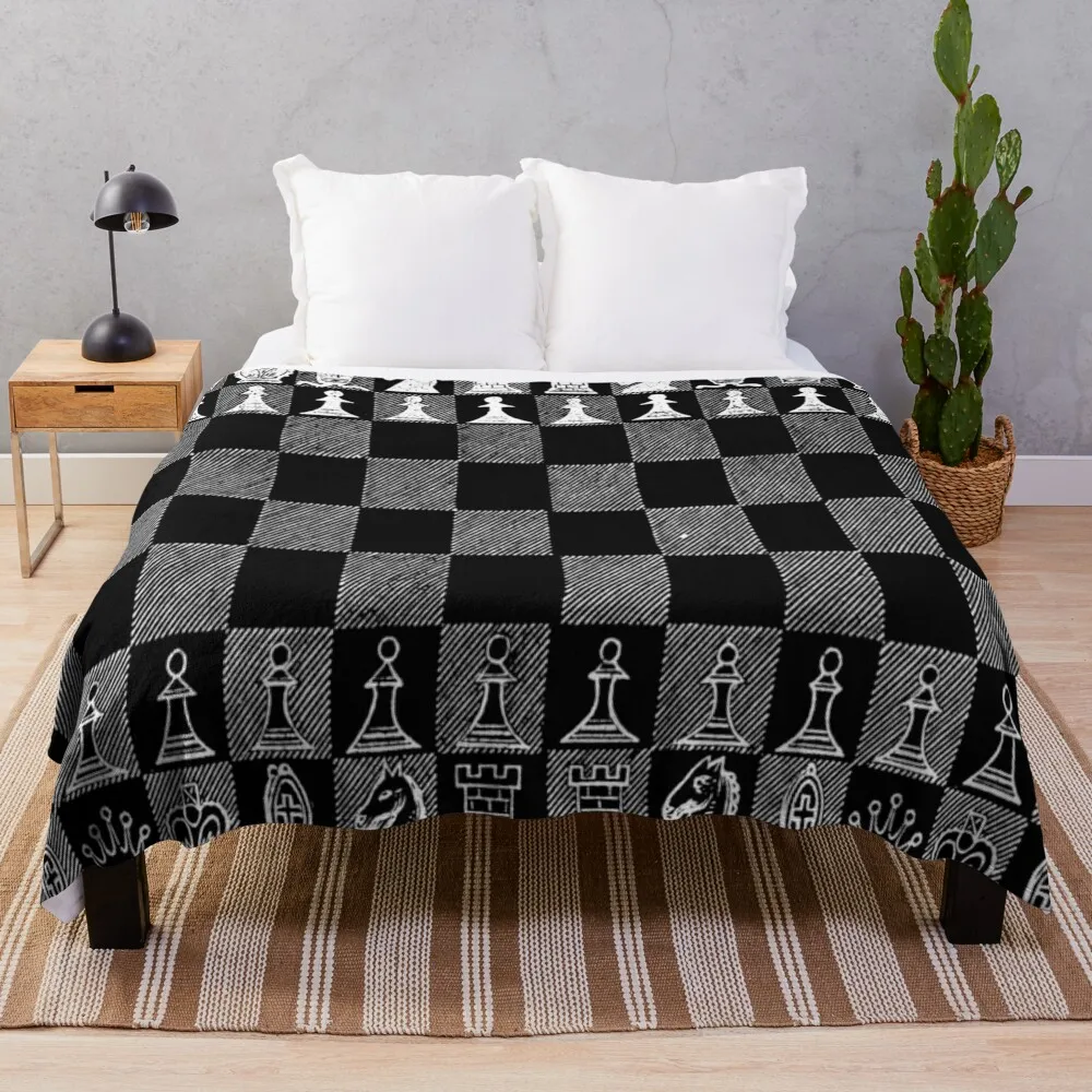

Chess Fan, Chess Player, Grand Master of Chess - White Throw Blanket For Sofa Thin Blankets