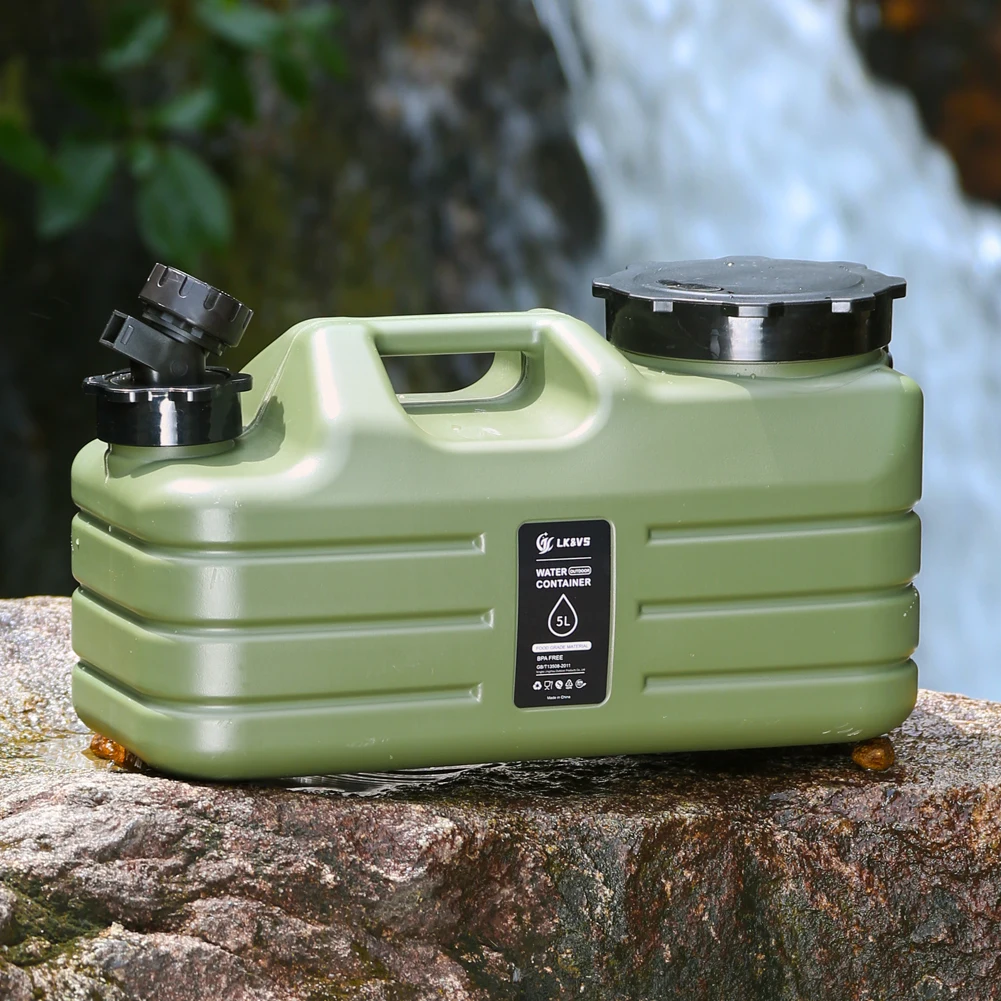 5L Drinking Water Bucket with Faucet Water Dispenser Carrier Large Capacity Water Storage Tank for Vehicle Car Camping