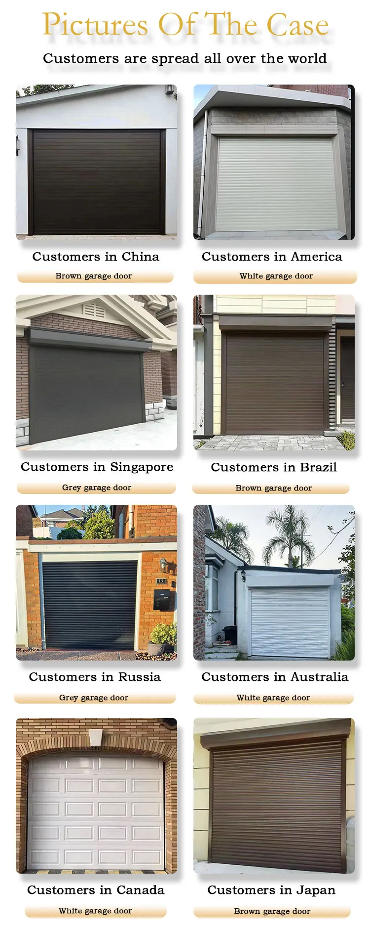Aluminum Alloy Garage Door Automatic Remote Control Security Anti-theft Waterpro