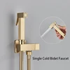 Brass Bidet Faucet Single Cold Water Tap Handheld Bidet Spray Shower Set Toilet Shattaf Sprayer Douche Hygienic Shower Black 2