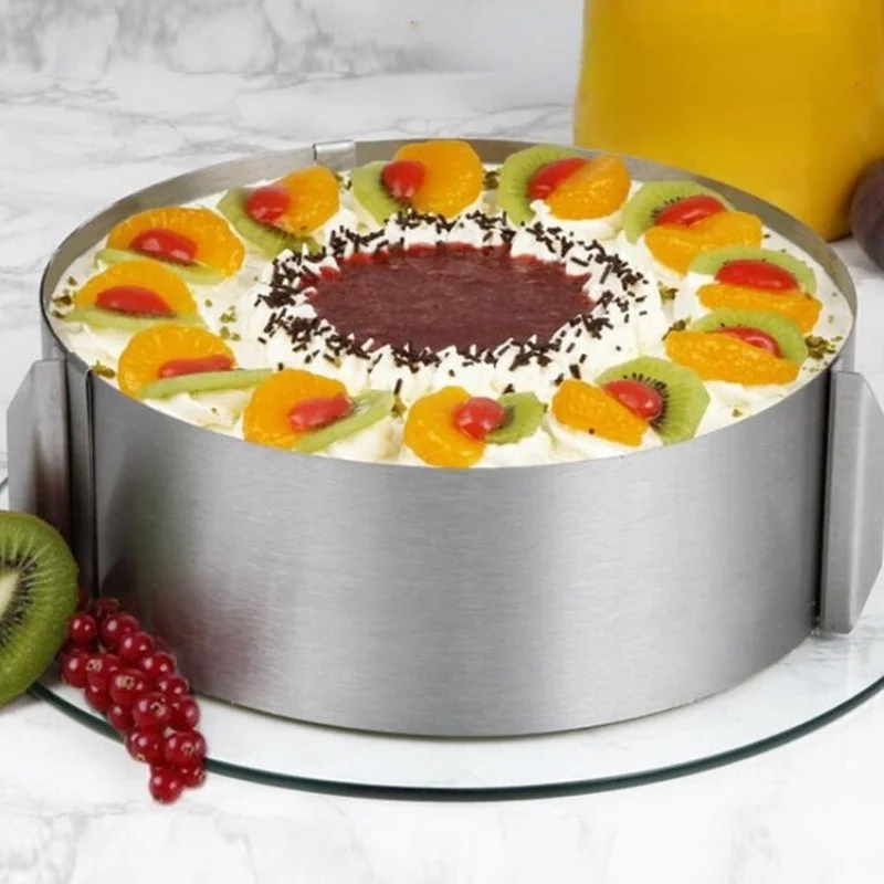 

16-30CM Retractable Stainless Steel Circle Mousse Ring Baking Tool Set Cake Mold Size Adjustable Dessert Cake Decorating Tools