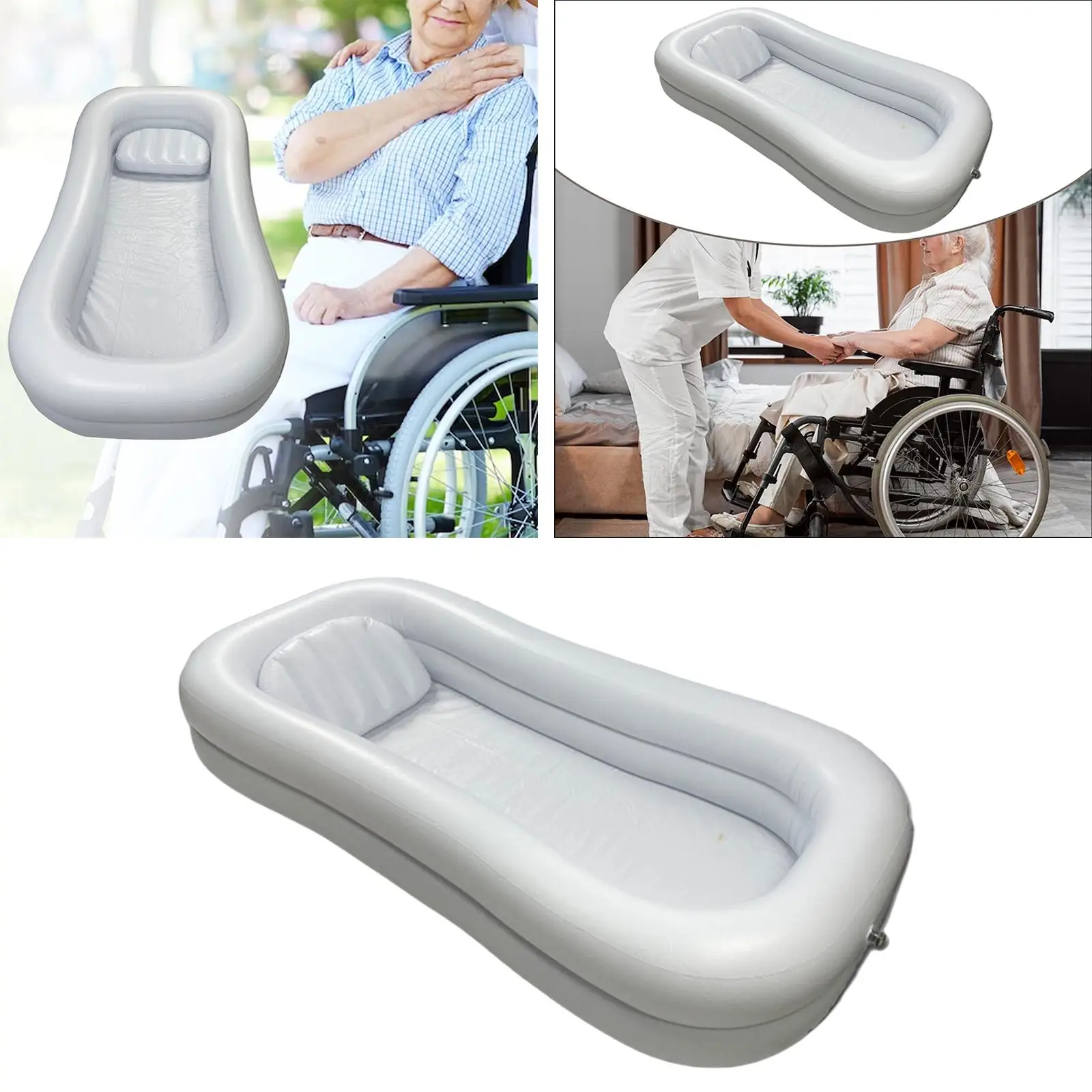 Inflatable Bathtub Thicken Lightweight Comfortable Portable Folding Bath Basin for Elderly Bedridden Seniors Adults Handicapped