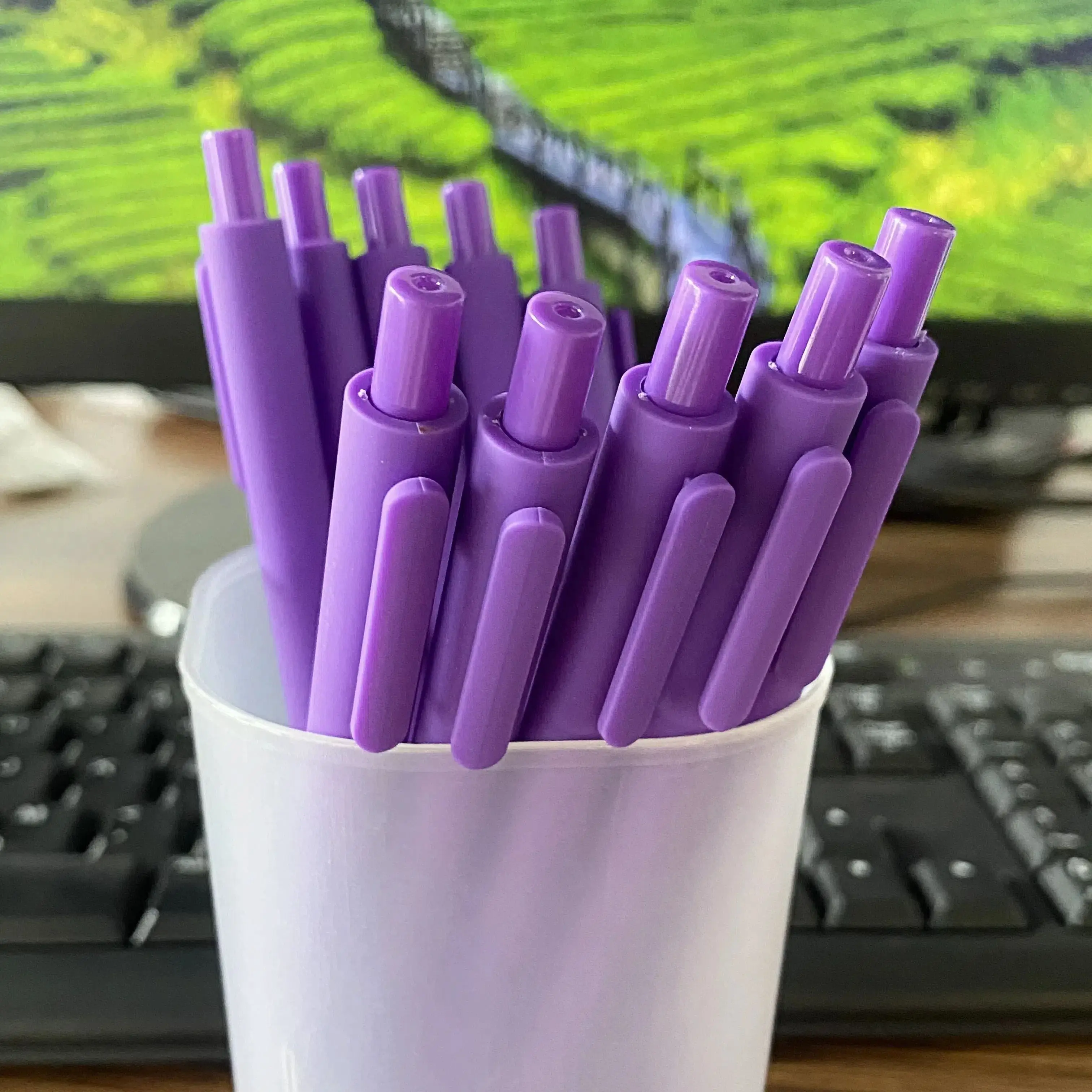10pcs,Purple Ribbon Awareness Pens Domestic Violence Awareness Accessories for Alzheimer's Pancreatic Cancer 2