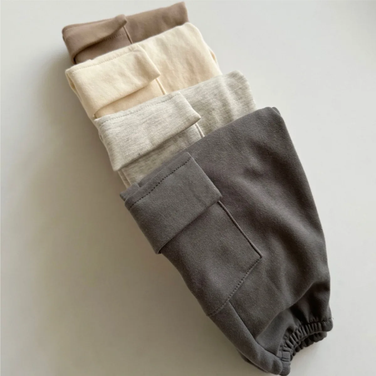 Description Picture 3 of item2025 Autumn New Baby Loose Trousers Solid Boys Casual Pants Infant Girls Jogger Pants Toddler Large Pocket Cargo Pants