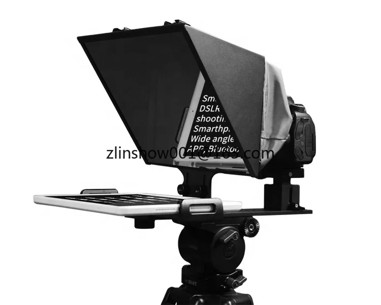 

TP13A Wide Angle Teleprompter supports up to 11" Smartphone/Tablet Prompting Smartphone DSLR Recording APP Remote Cont