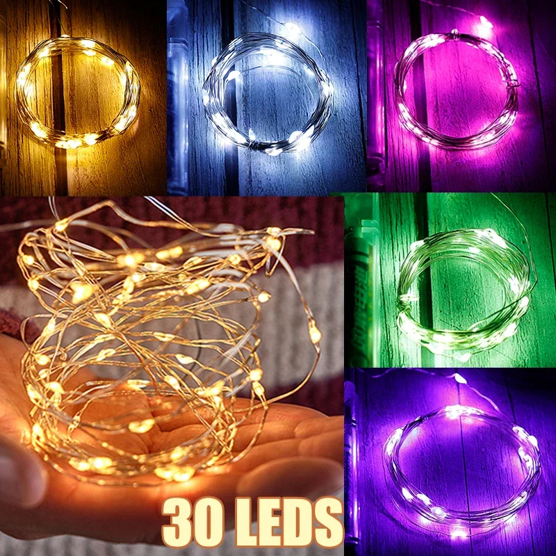 

LED String Light 3 Meters 30 Leds Battery Charged Fairy Light Led Strip Operated Outdoor Indoor Home Garden Christmas Decoration