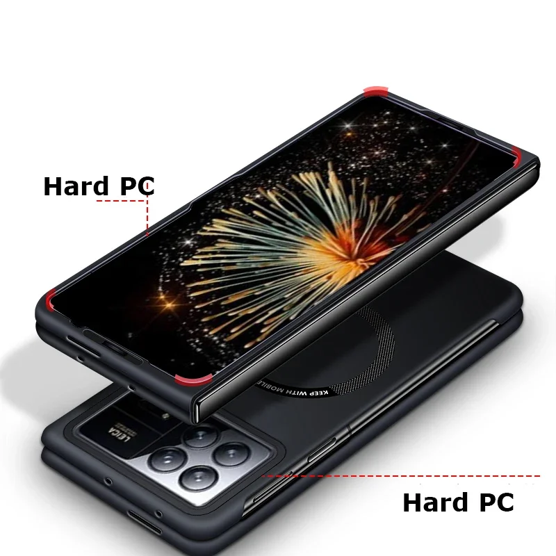 Matte Frameless Ultra Thin Magnetic Shockproof Back Cover Shell with Metal Ring