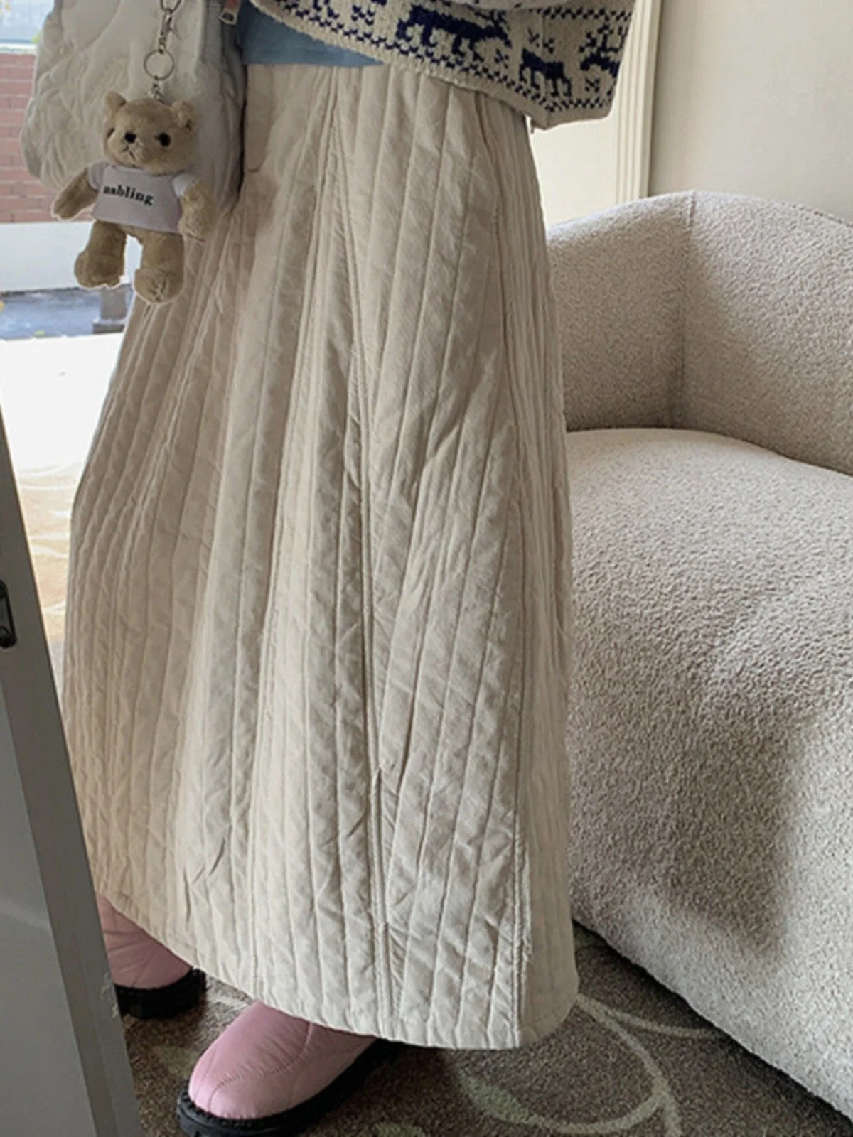 Exquisite Bla Pleated Cotton f Skirt Flared A-Line Silhouette High Waist Design Cact Floral Print Perfect for Autumn ...