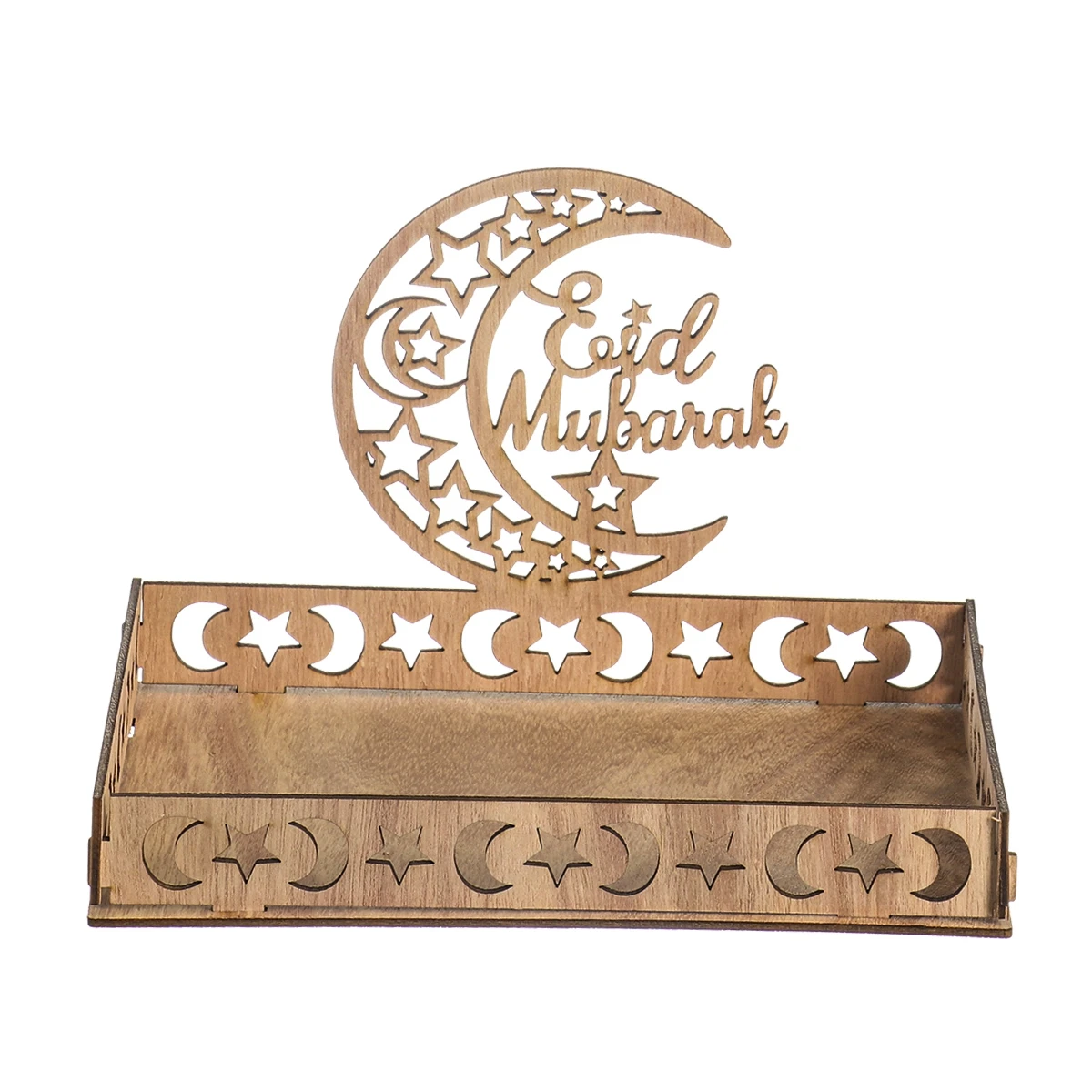 Деревянный лоток для еды Eid Mubarak модель дома Al Adha исламский Рамадан кареем