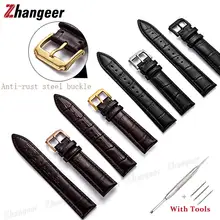 

16m18 20 22mm Genuine Leather Flat Head Universal Watch Bands For Men Women Cowhide Strap Pin Buckle Watch Accessories With Box