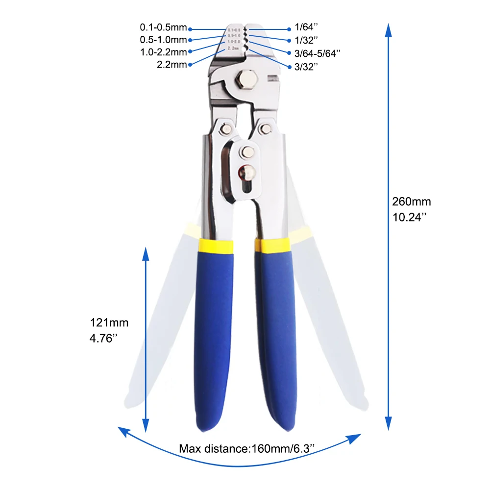 Wire Rope Crimping Fishing Swaging Tool Cable Crimps up to 2.2mm