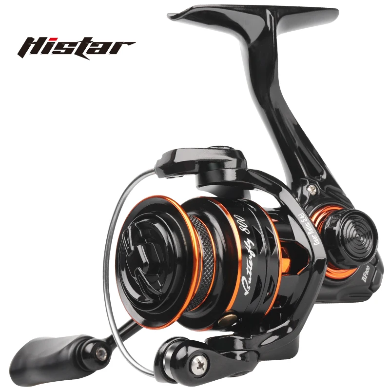 HISTAR 버터플라이 롱 캐스팅 5.4:1 비율, 5kg 드래그 파워, 5 + 1 BB 메탈 바디, 전문 마이크로 스피닝 낚시 릴