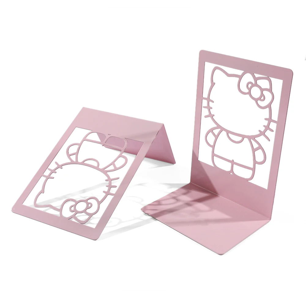 1pc Hello Kitty Book End Pink Heavy Duty Bookends Metal Bookend Office Supplies for Book Lovers Book Rack Home Office Book Stand 3