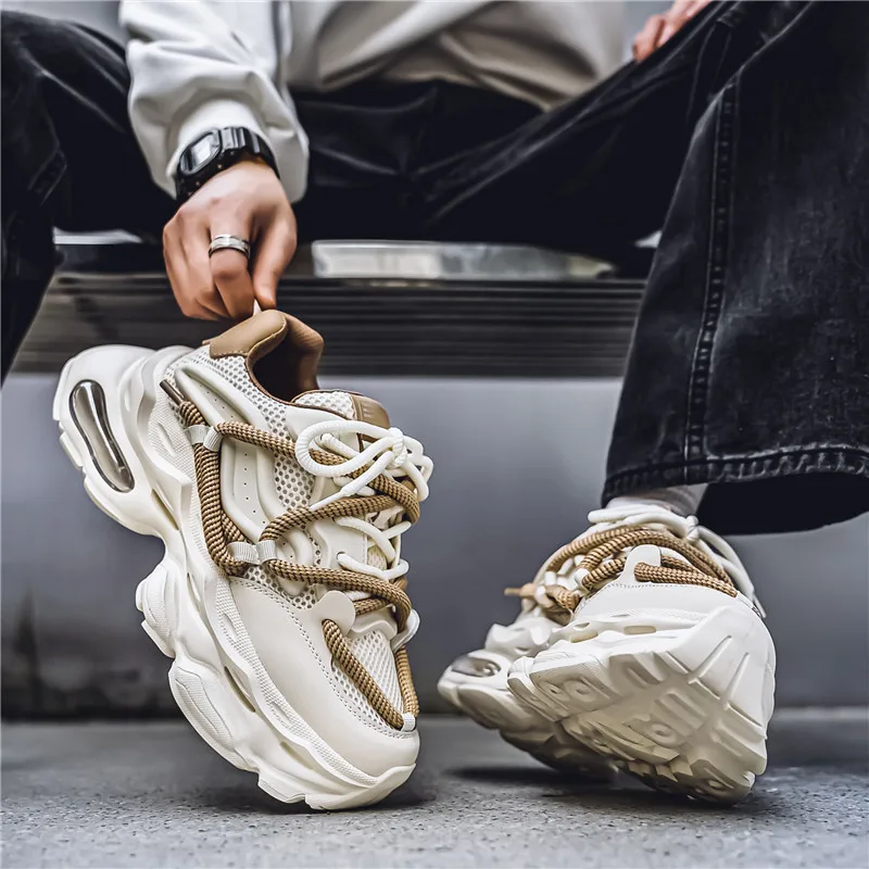 Description Picture 5 of itemCasual Man Shoes Fashion Non-slip Shoe for Men Outdoor Solid Colour Zapatillas De Hombre Mens Tennis Chunky Sneakers Thick Soled