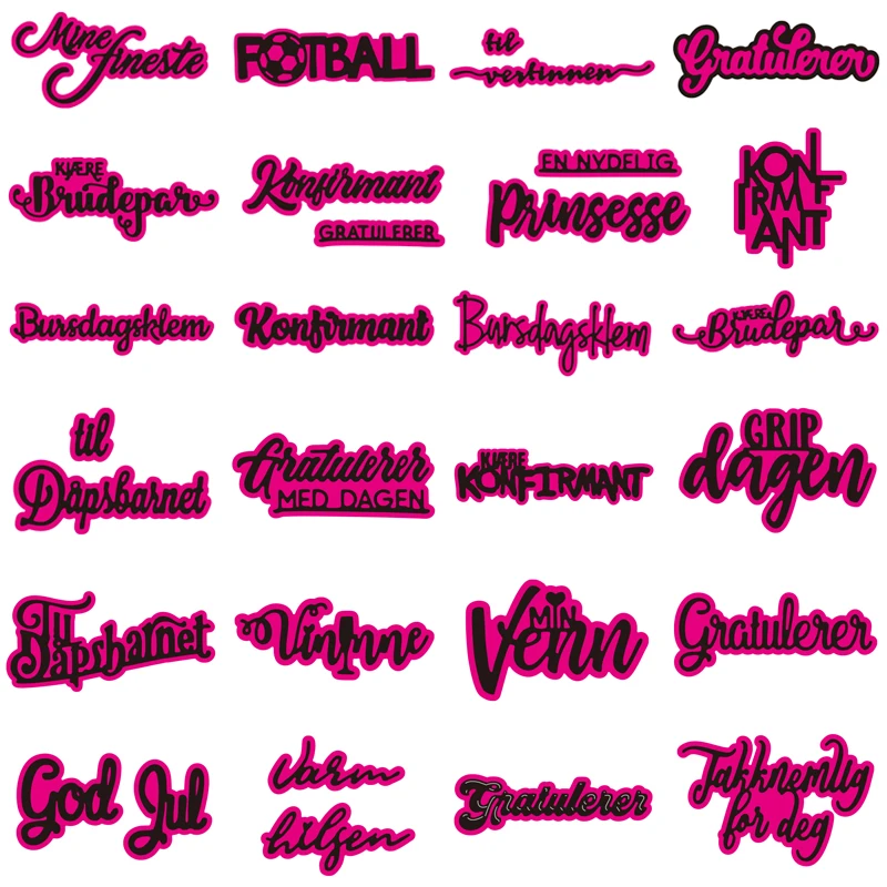 

Датские шведские норвежские слова металлические Вырубные штампы для рукоделия скрапбукинга рельефные шаблоны для тиснения 2022 Новинка