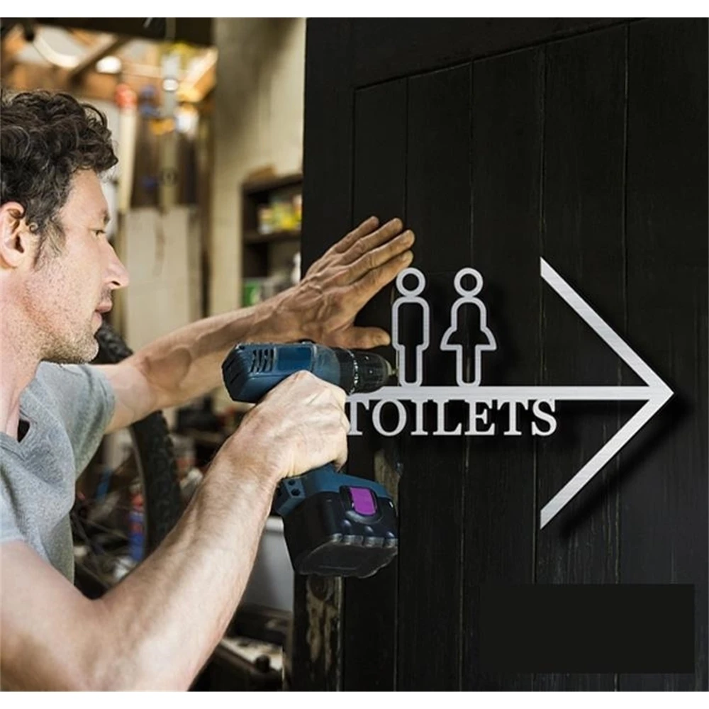 Creative Door Mounted Sign Plate Wc Guided Label Plate Toilet Wall Orientation Toilet Signage Board Customized
