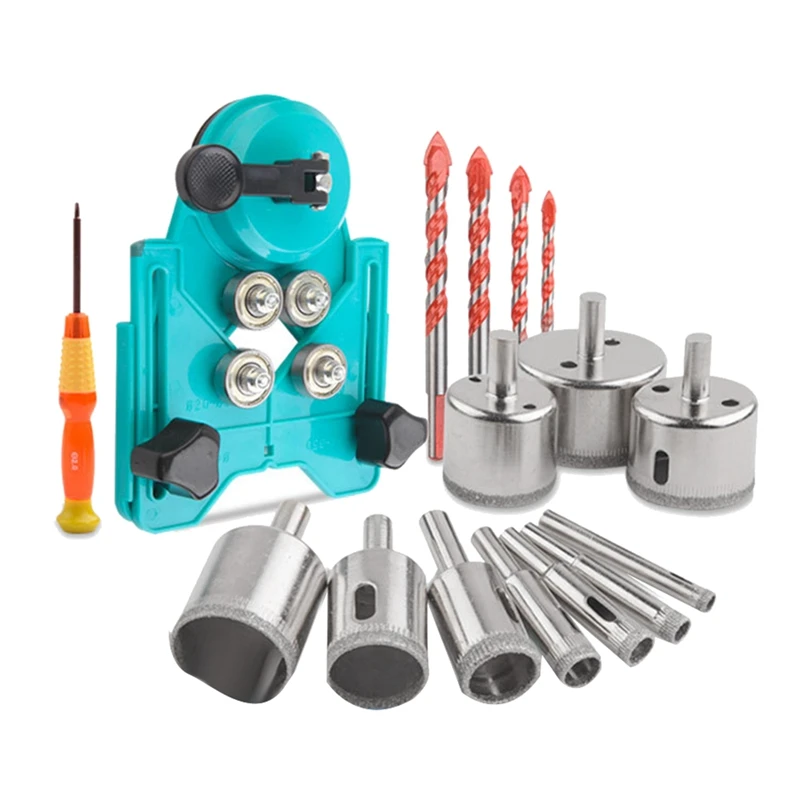 

Alloy Steel Diamond Drill Bits 16 PCS Hole Core Drill Hole Saw Kit Drill Bits Set For Tile, Ceramic, Glass, Marble