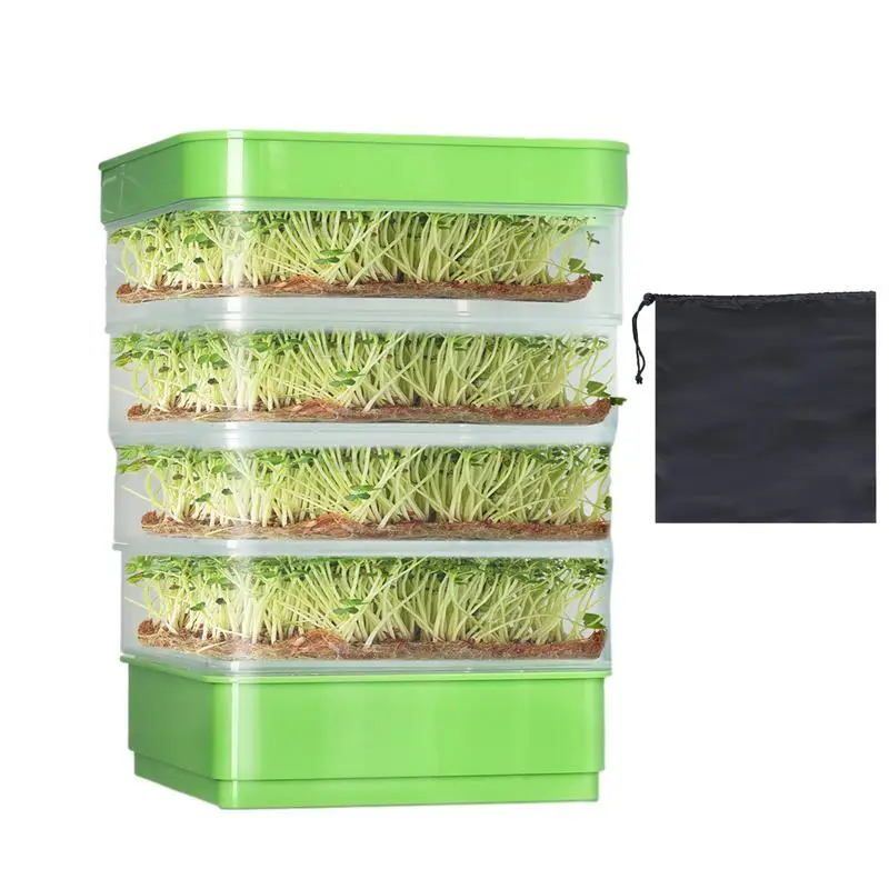 Seed Sprouter Tray With Cover Sprout Dish Growing Pot Seed Germination Tray Soilless Cultivation Germination Nursery