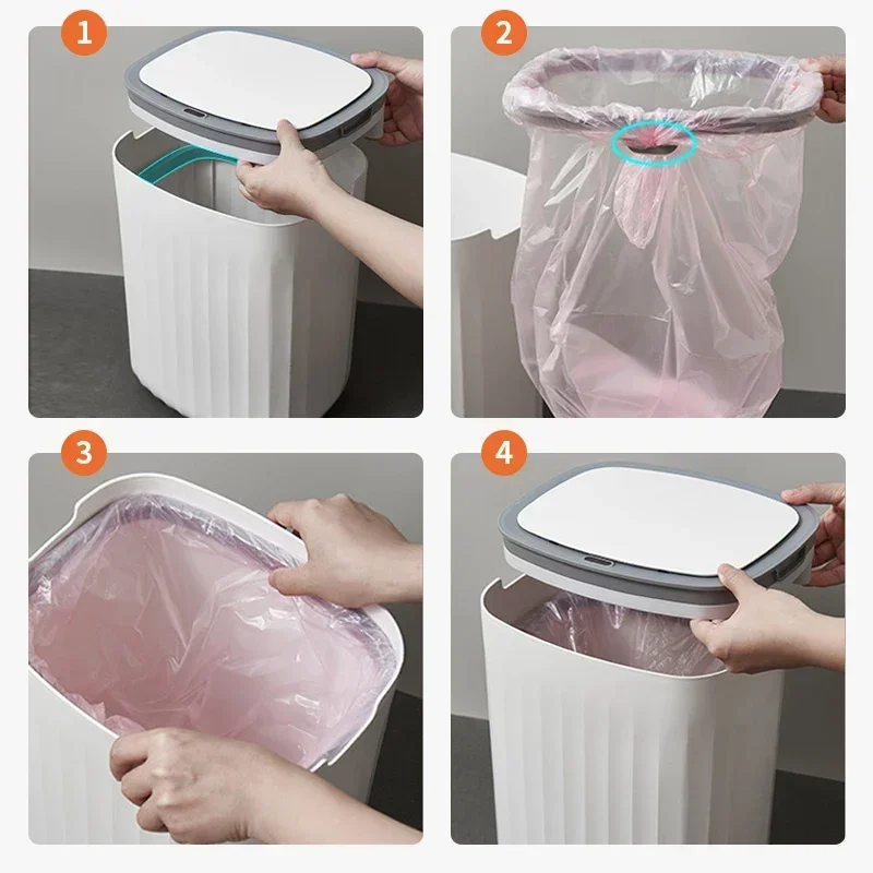 

Induction Can Kitchen Compost Automatic Water Large-capacity With Waterproof Lid Ripple Smart Waste Bins New Trash Bin