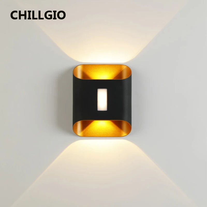 CHILLGIO Waterproof Outdoor Up Down Wall Lights IP65 Home Decora Exterior Sconce Modern Patio Garden Led Aluminum Interior Lamps