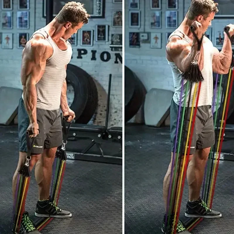 11pcs TPE Resistance Bands Set, Resistance Bands With Door Anchor, Handles, Carry , Legs Ankle Straps, Exercise