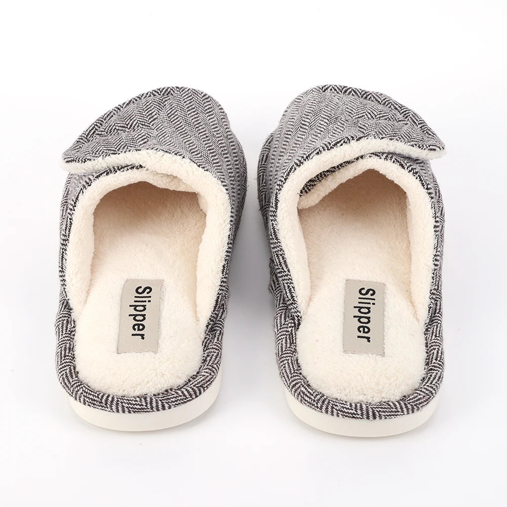Mens Womens Slippers Indoor Warm House Slippers Hook and Loop Open Toe Soft Comfortable Adjustable Open Shoes