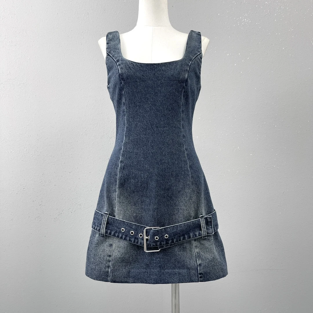 

Cowboy belt waist dress casual fashion 2023 summer new hot