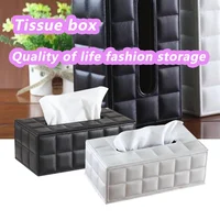 High Quality Leather Tissue Box Napkin Holder Paper Case Bathroom Tissue Box Cover Car Napkin Storage Modern Toilet Paper Box 3 2