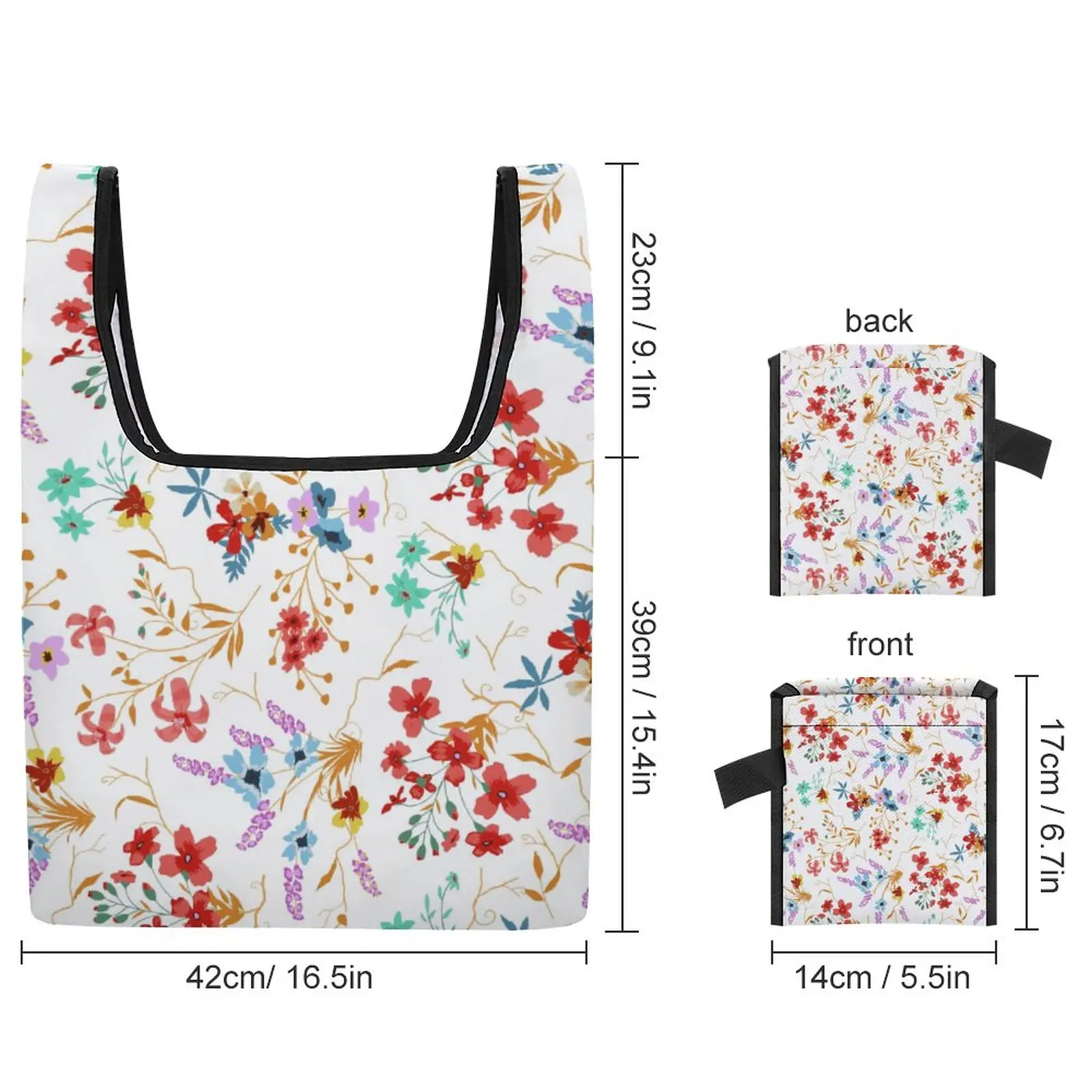Large Capacity Double Strap Handbag Collapsible Shopping Bag with Handles Convenient Large-capacity for Travel Grocery Bag