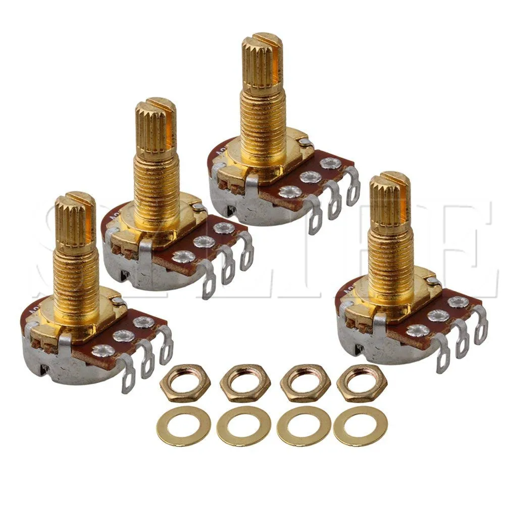 

Gold Mini Size Guitar Pots A250K Volume Potentiometers for Guitar Parts Set of 5