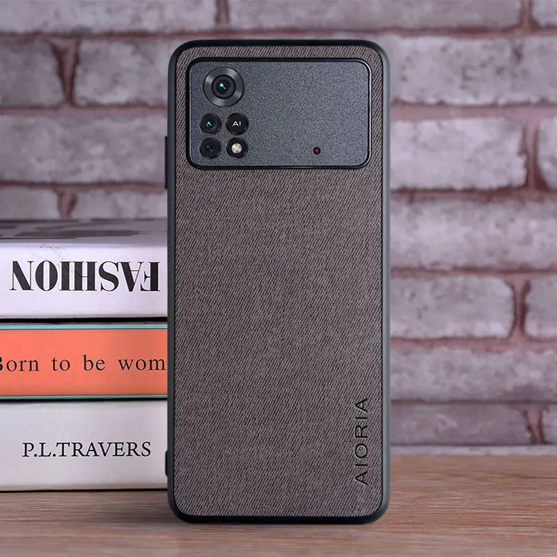 Luxury Textile Leather Skin Soft Phone Cover Case