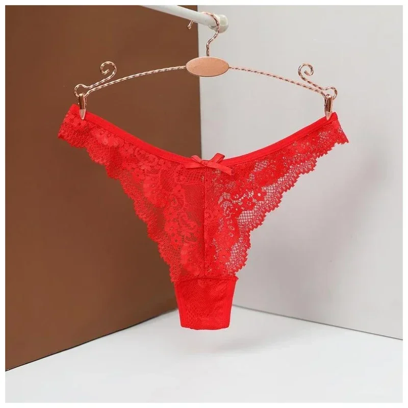 3PCS Sexy Lace Thongs Panties Women Cotton Sole Underpants Invisible T-shaped Pants G-string Low Waisted Tanga Briefs women panties