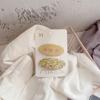 2pcs/set Girls Hair Clip for Baby Princess Sweet Floral Series Hairpin for Toddler Fashion Korean Small Bang Side Clip Headwear 4