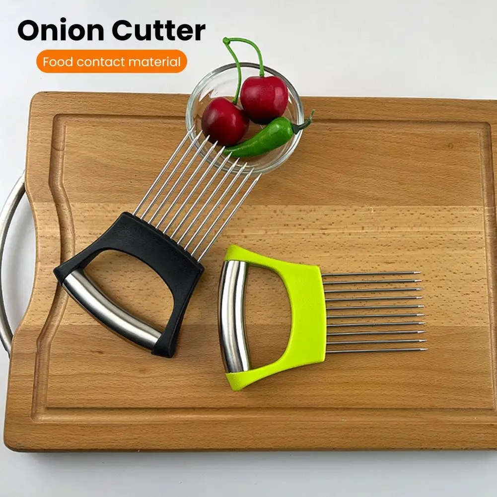 Vegetable Slicer Tool Stainless Steel Onion Cutter Slicer Set for Kitchen Vegetable Chopper Non-slip Grip for Potato