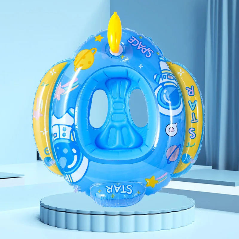Inflatable Baby Swim Ring Seat Floating Sun Shade Toddler Swim Circle Outdoor Swimming Pool Bathtub Beach Party Summer Water Toy 5