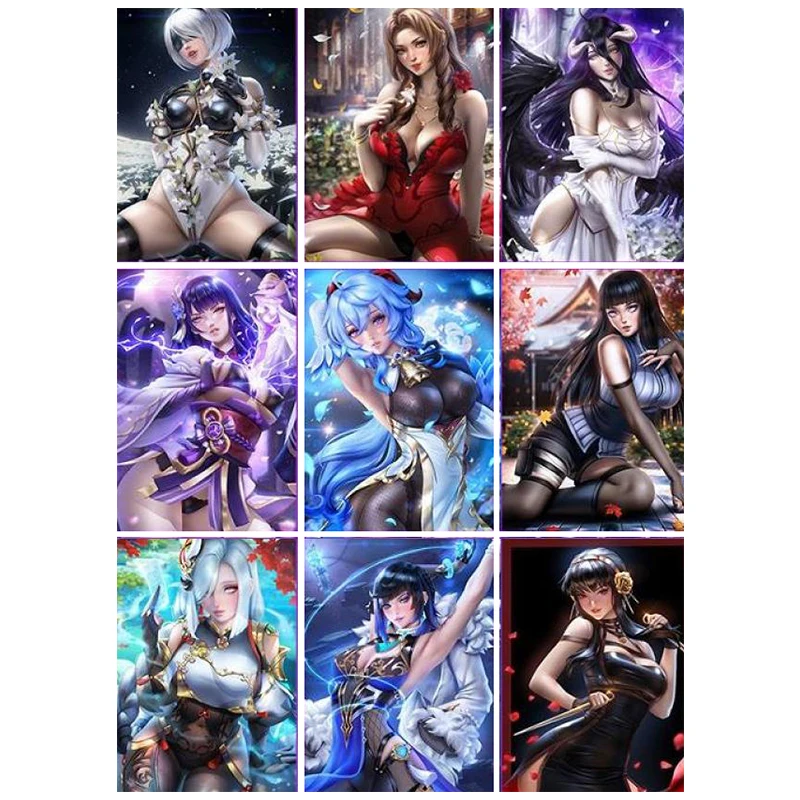 

Anime Goddess Story Rare Refractive Flash Cards Yae Miko albedo Beelzebul Toys for boys Collectible Cards Birthday Gifts