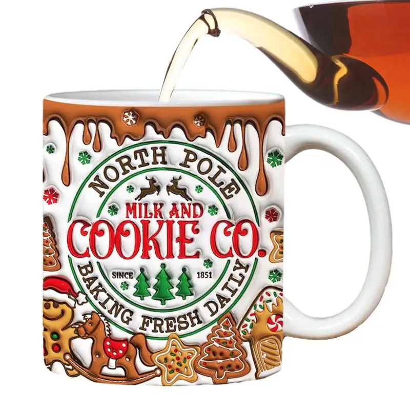 

Забавные рождественские кружки, Праздничная кружка для Рождественского украшения, 350 мл, керамическая кружка для украшения стола, искусственная 3D-картина