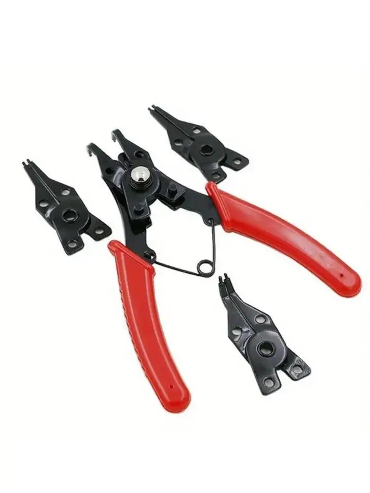 4-In-1 Circlip Pliers Set Snap Ring Pliers Multi Crimp Removable Plier Head Retaining Circlip Pliers Hand Tools Multifunctional image 2